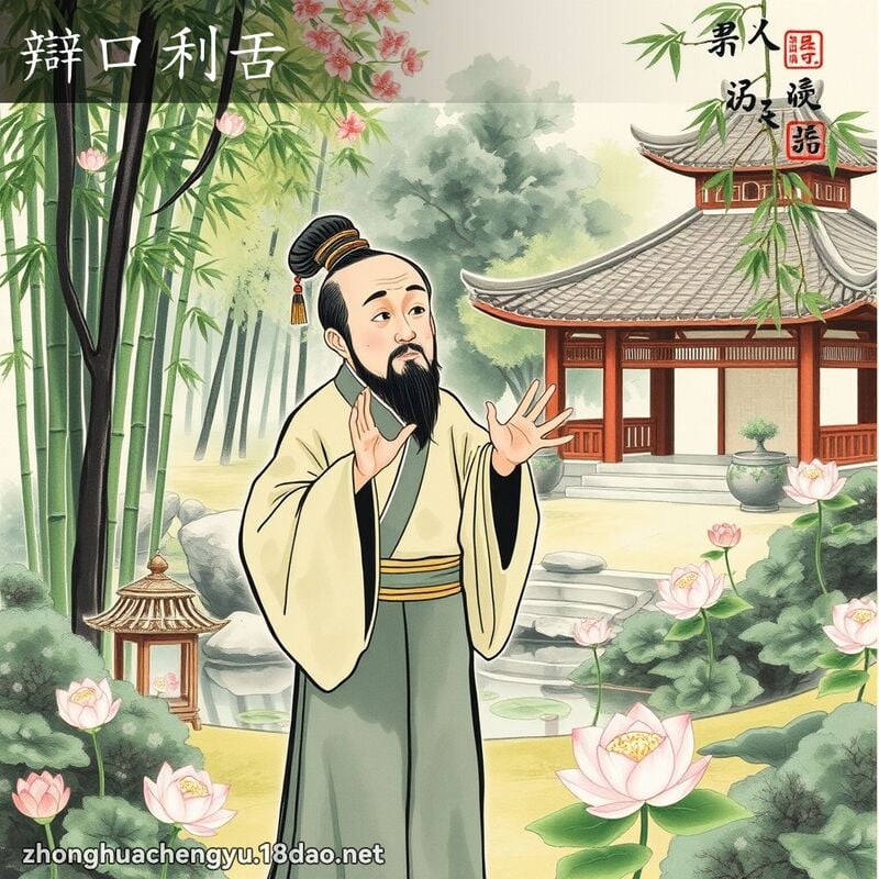 辩口利舌 - 中华成语配图
