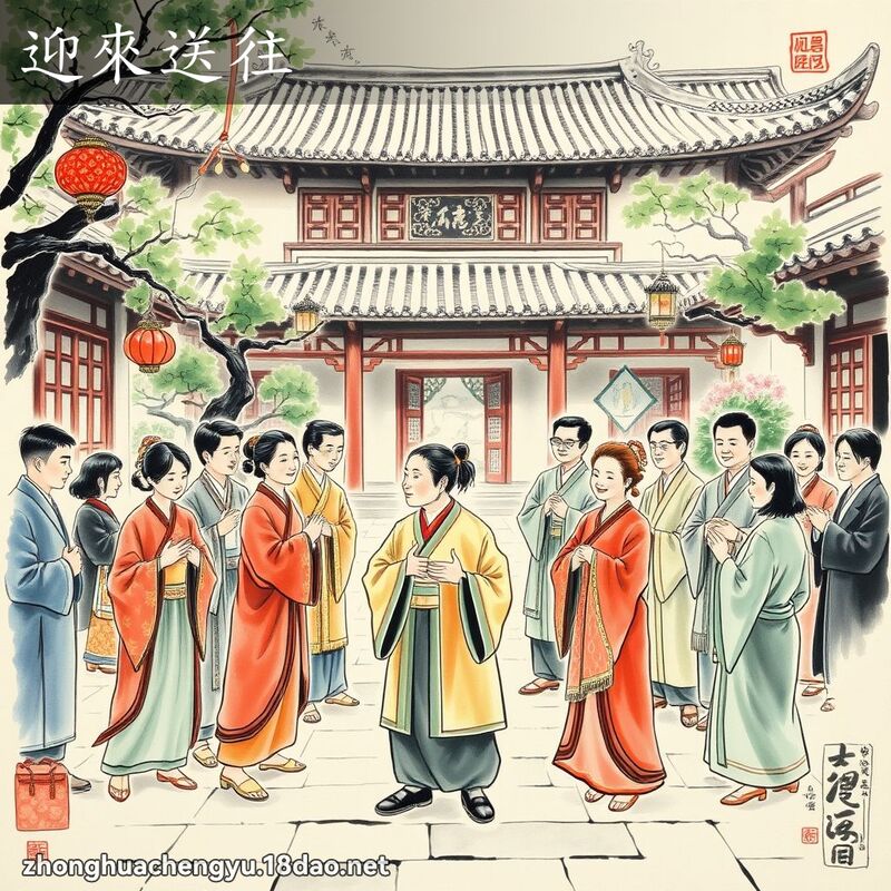 迎来送往 - 中华成语配图