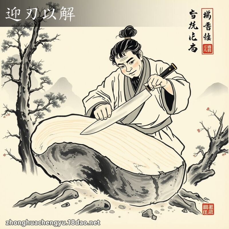 迎刃以解 - 中华成语配图