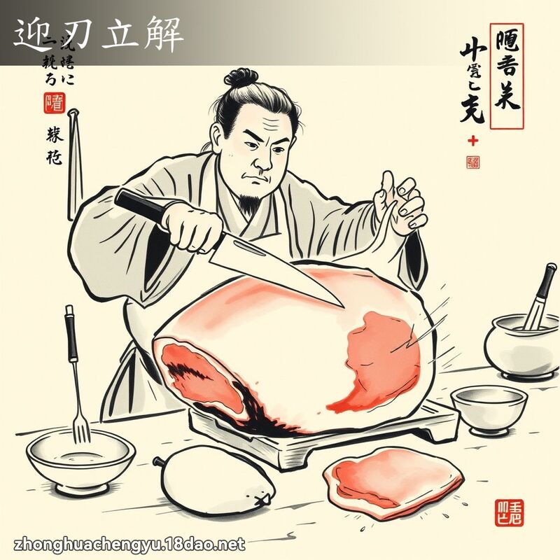 迎刃立解 - 中華成語配圖