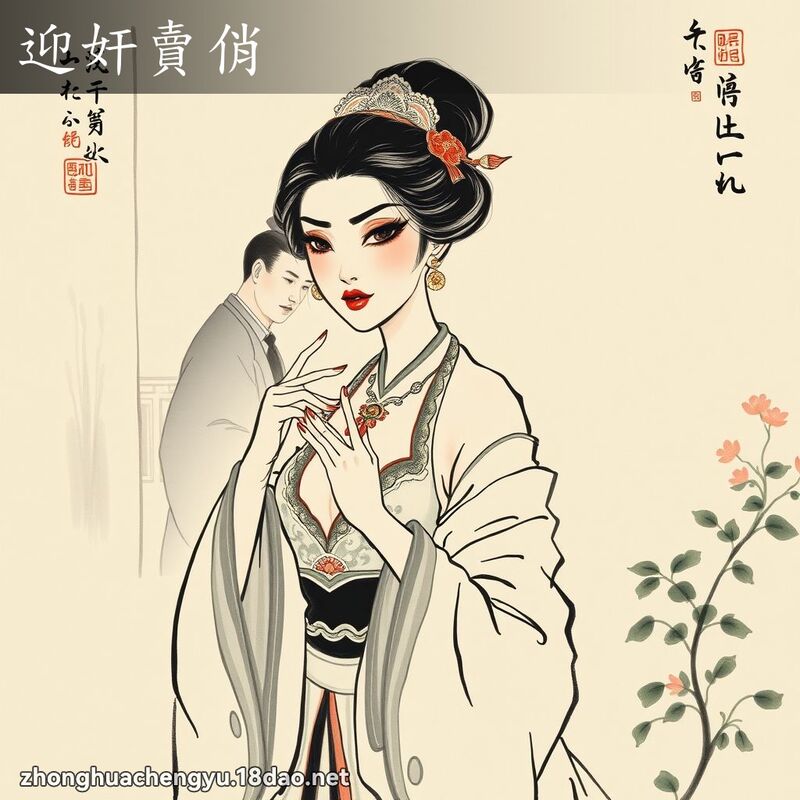 迎奸賣俏 - 中華成語配圖