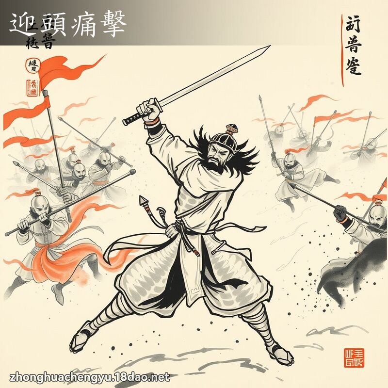 迎頭痛擊 - 中華成語配圖