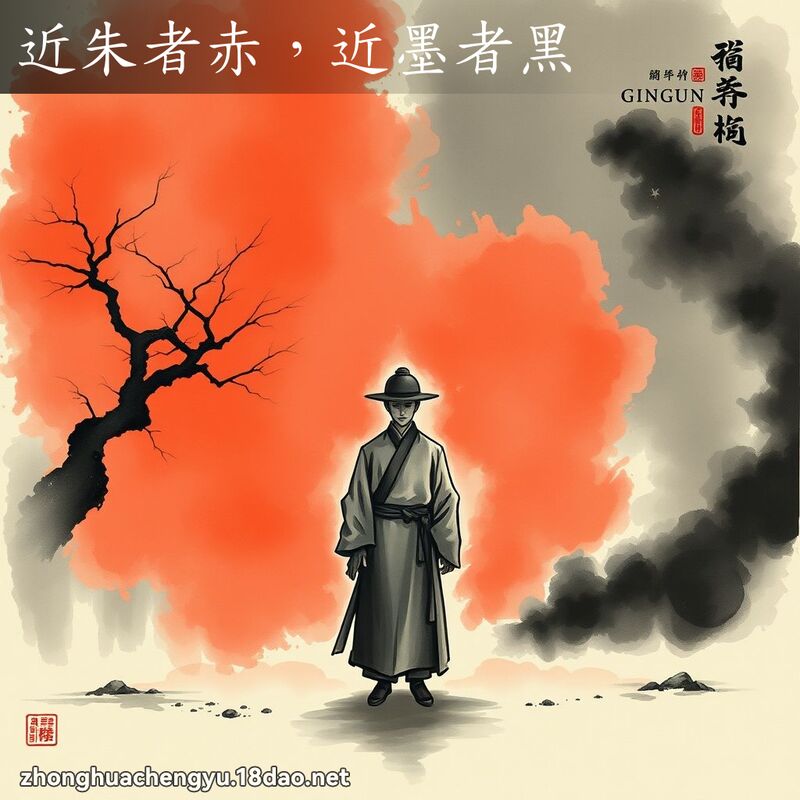 近朱者赤，近墨者黑 - 中華成語配圖