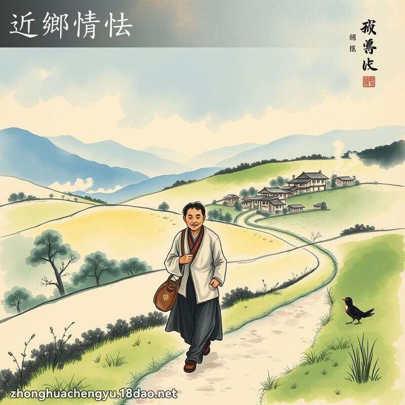 近鄉情怯 - 中華成語配圖