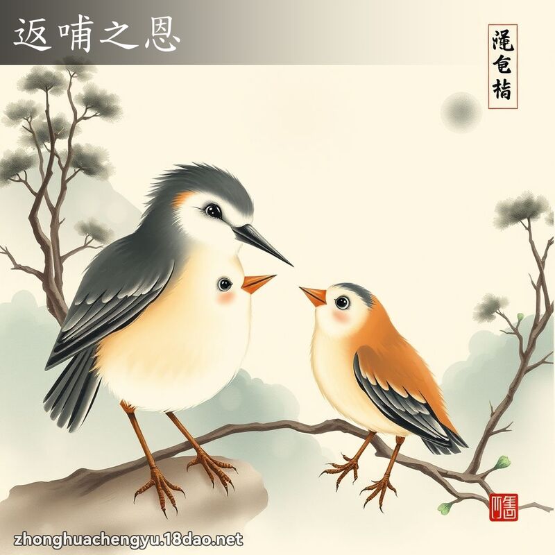 返哺之恩 - 中華成語配圖