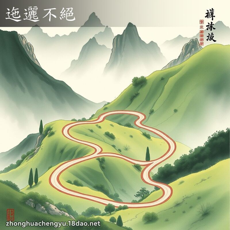 迤邐不絕 - 中華成語配圖