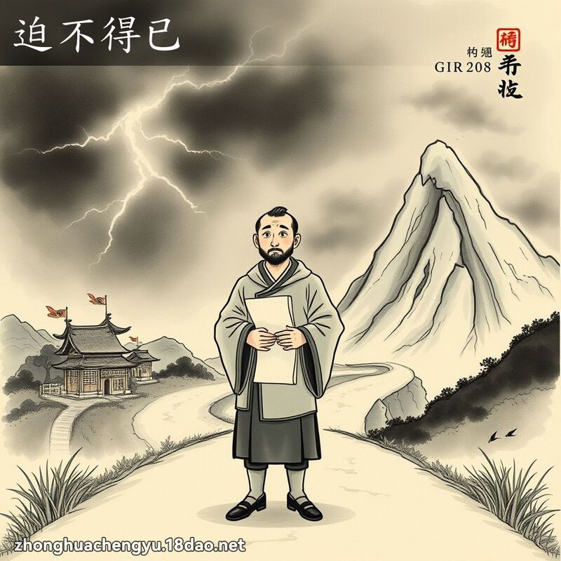 迫不得已 - 中华成语配图