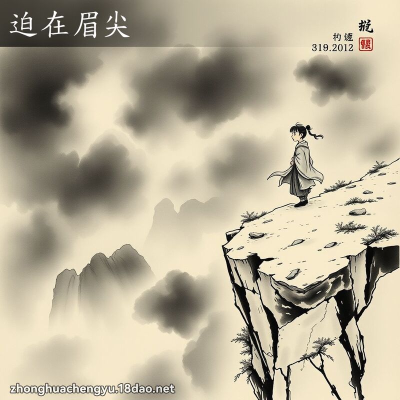 迫在眉尖 - 中华成语配图