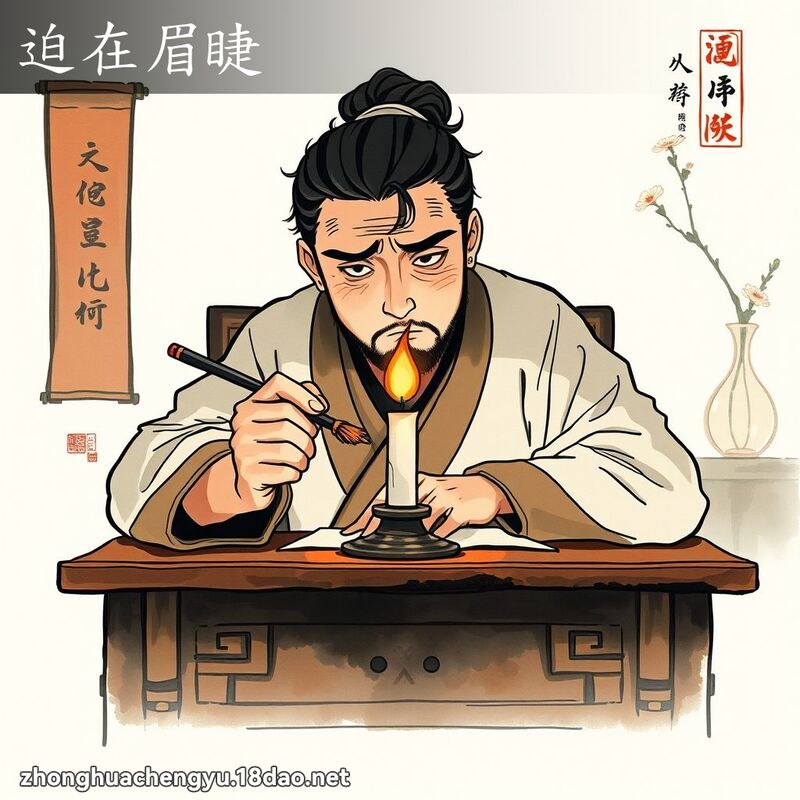 迫在眉睫 - 中華成語配圖