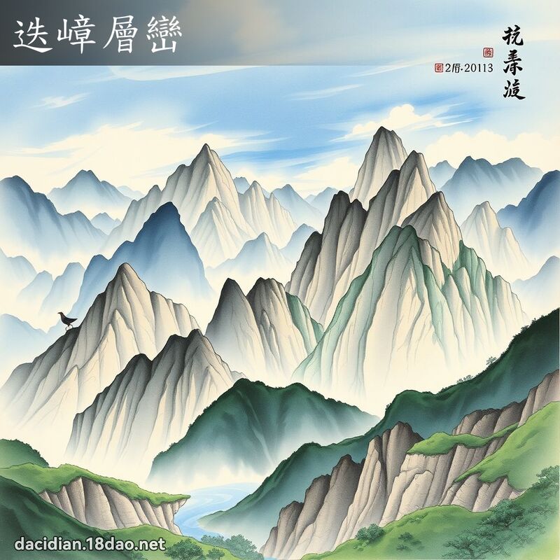 迭嶂層巒 - 中華成語配圖