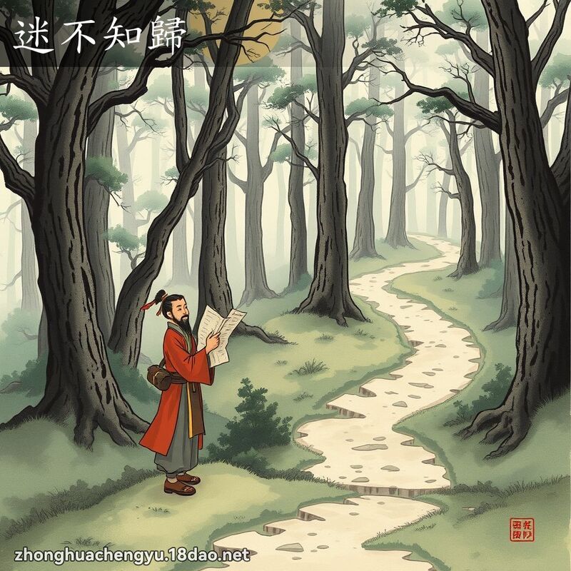 迷不知歸 - 中華成語配圖