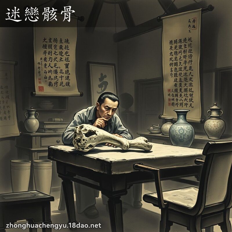 迷戀骸骨 - 中華成語配圖