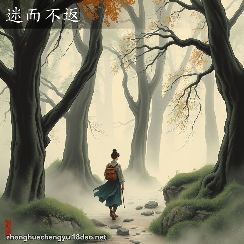迷而不返 - 中華成語配圖