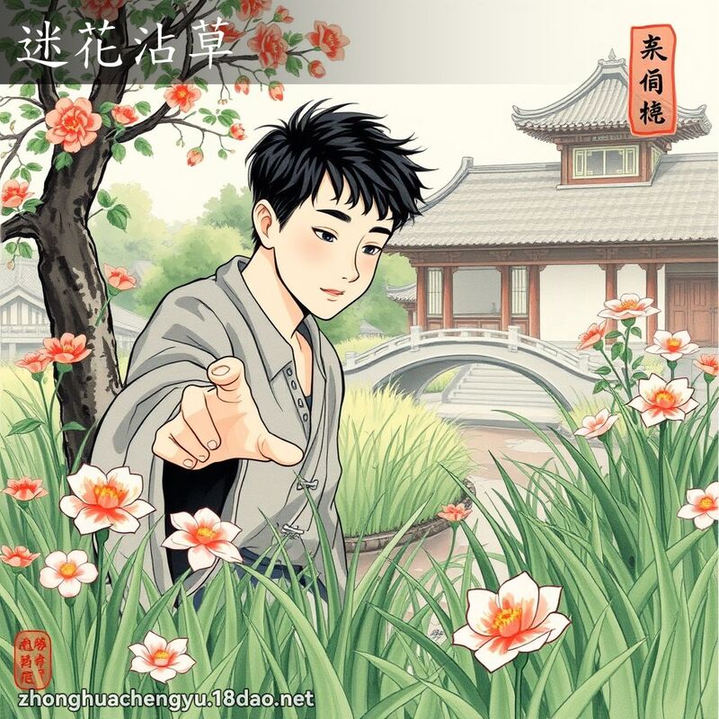 迷花沾草 - 中華成語配圖