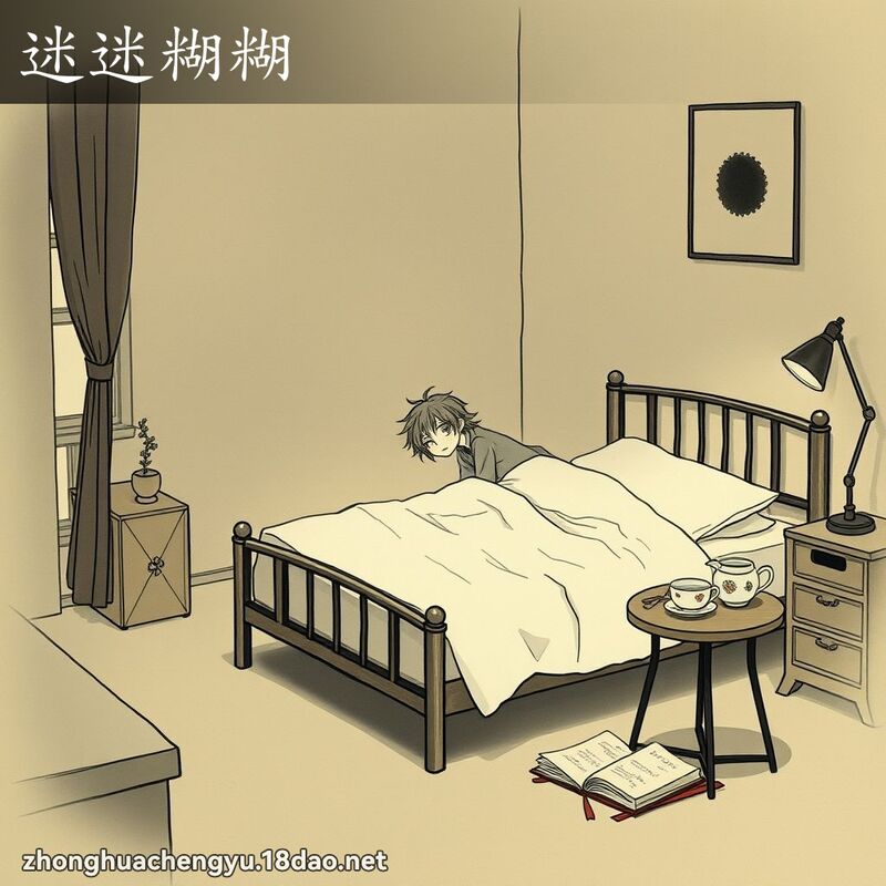 迷迷糊糊 - 中華成語配圖