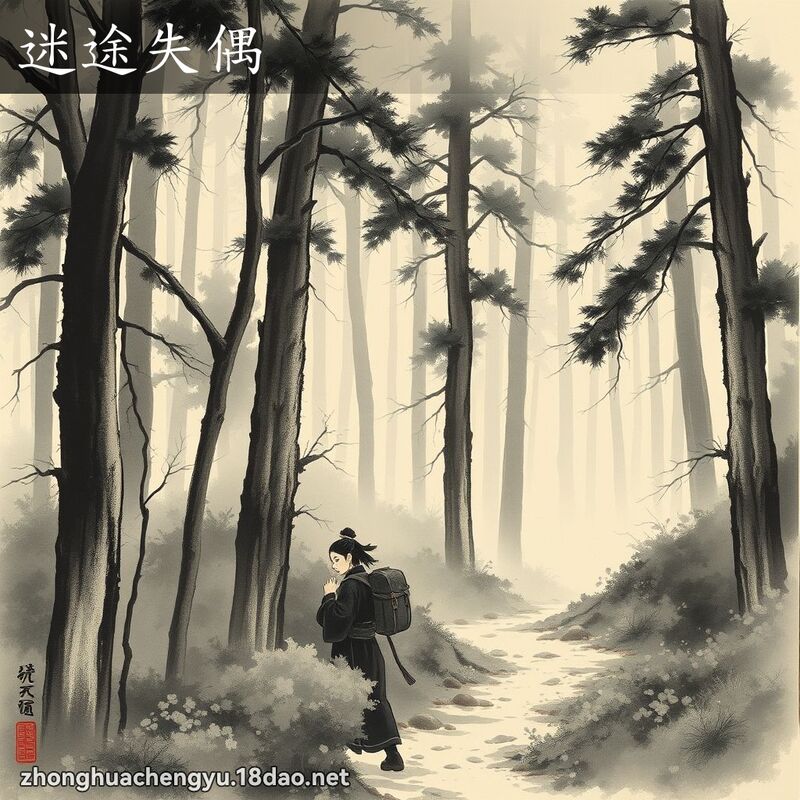 迷途失偶 - 中華成語配圖