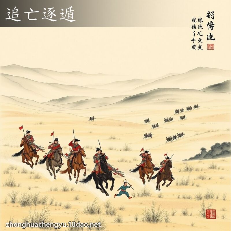 追亡逐遁 - 中華成語配圖