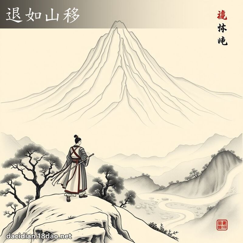 退如山移 配图