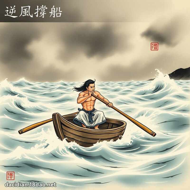 逆風撐船 配图