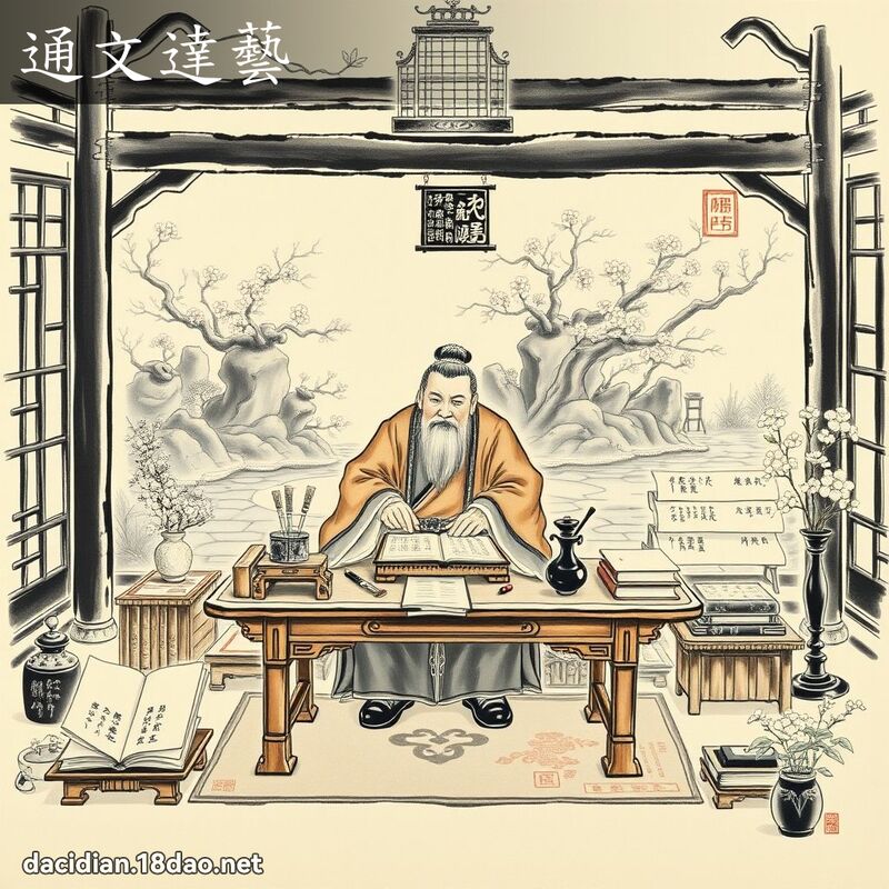 通文達藝 配图
