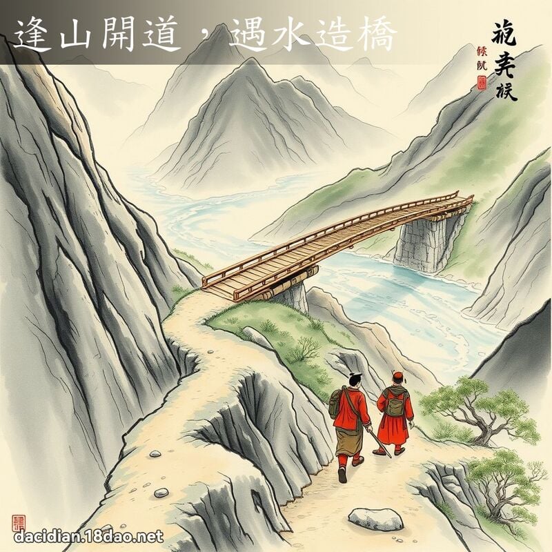 逢山開道,遇水造橋 配图