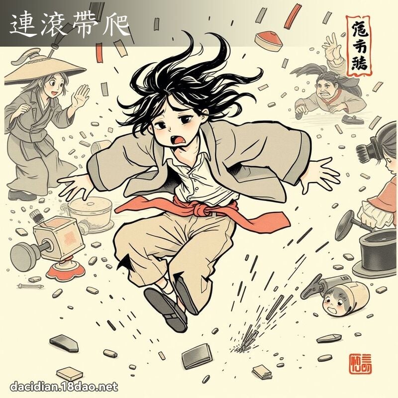 连滚带爬 配图