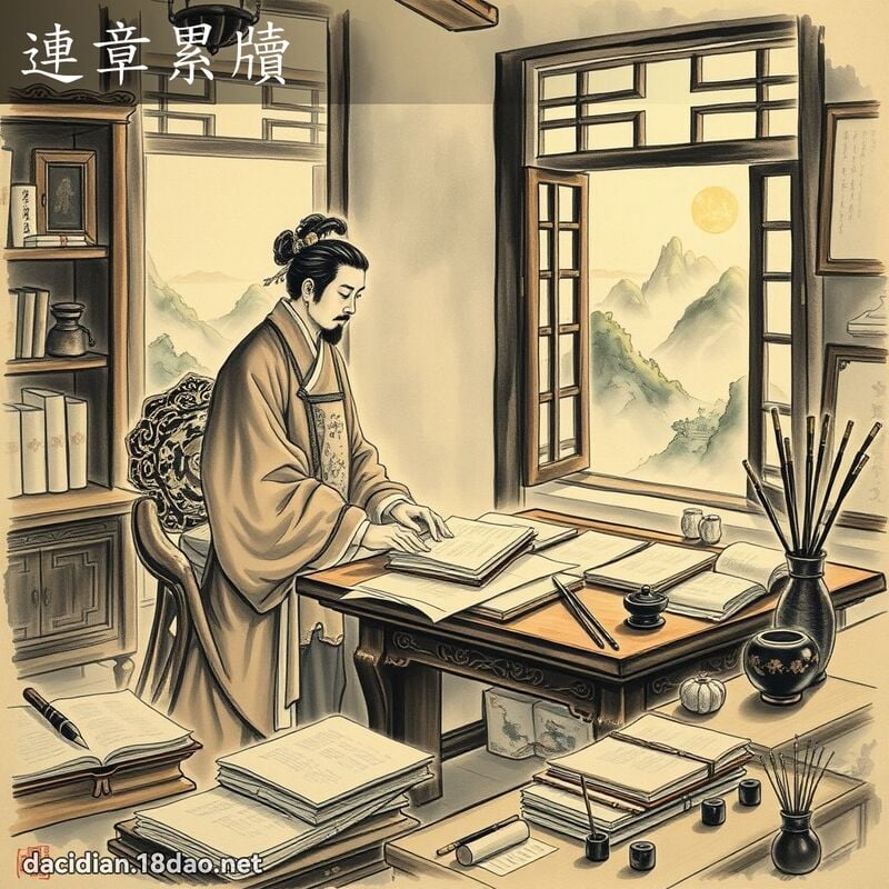 连章累牘 配图