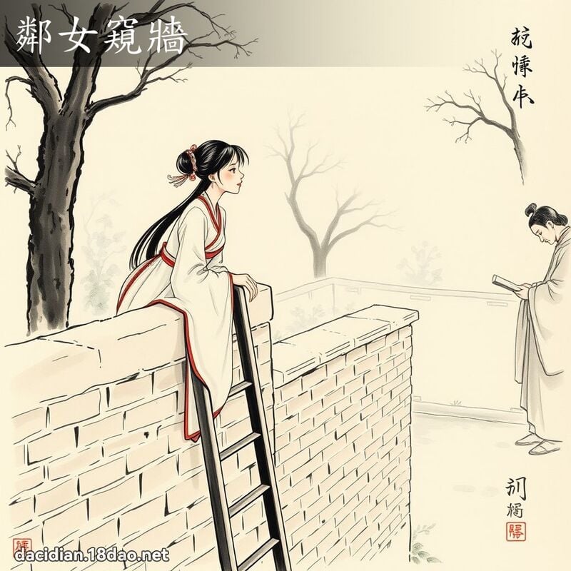 鄰女窺牆 配图
