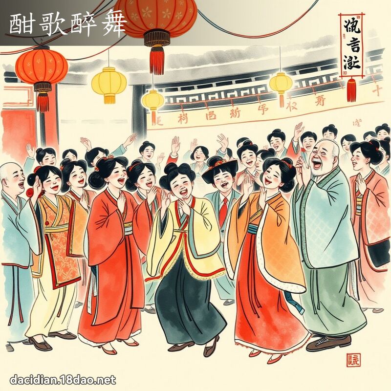 酣歌醉舞 - 中華成語配圖