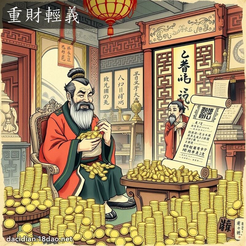 重財輕義 配图