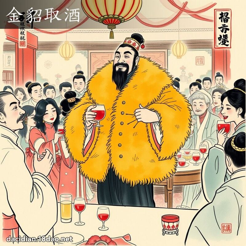 金貂取酒 配图
