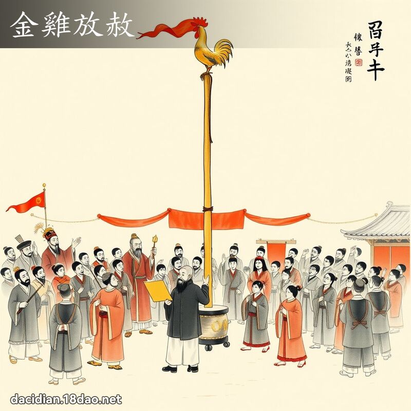 金雞放赦 配图