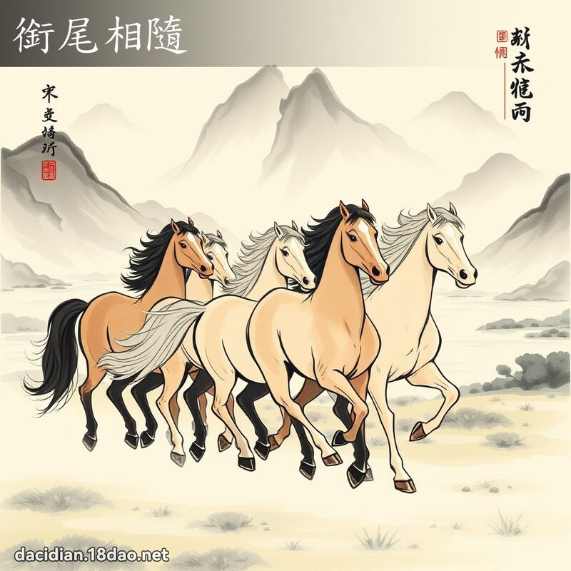 銜尾相隨 配图
