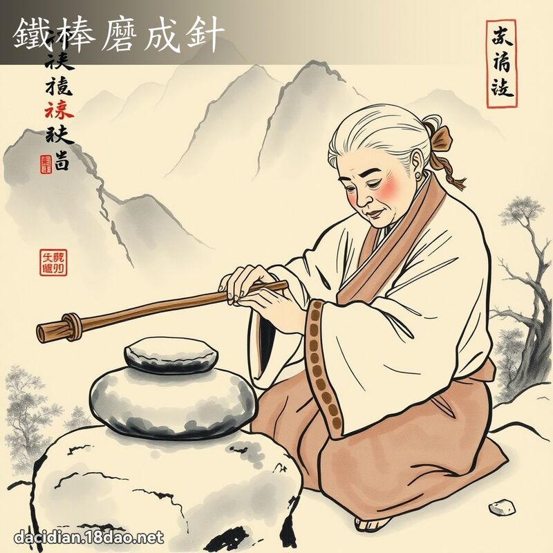 鐵棒磨成針 配图