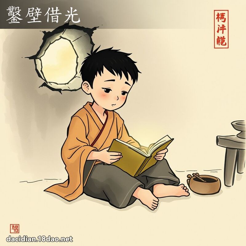 鑿壁借光 配图
