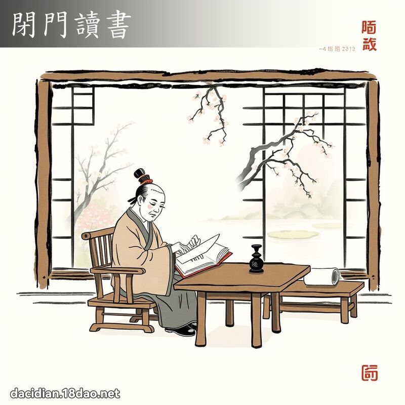 閉門讀書 配图