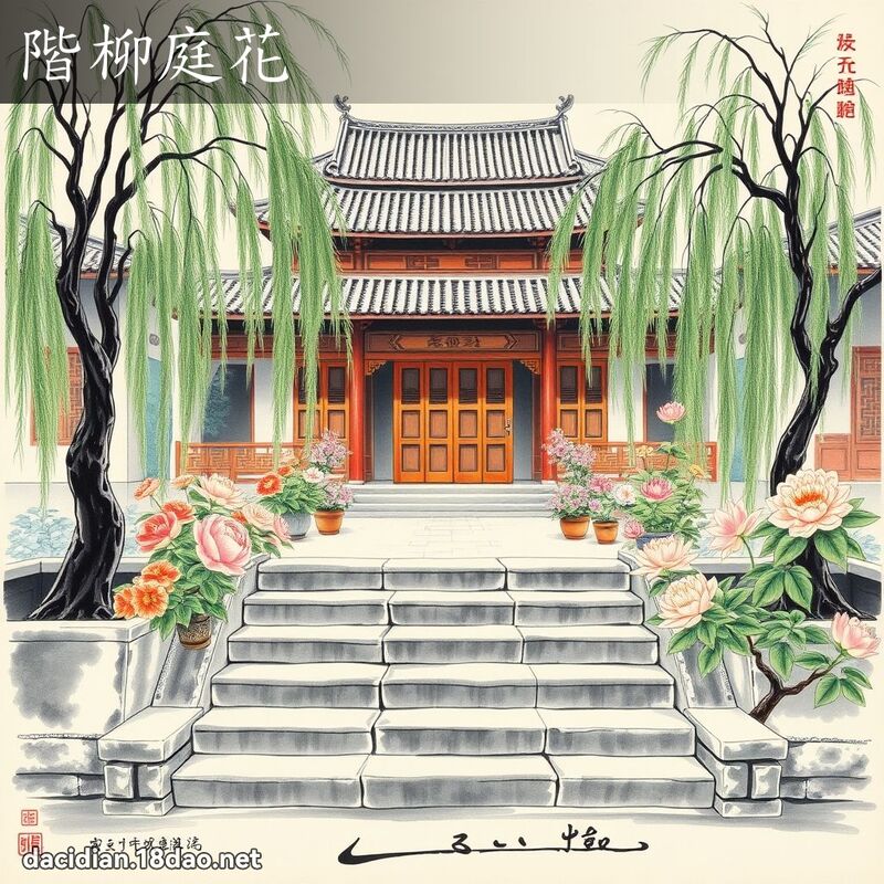 階柳庭花 配图