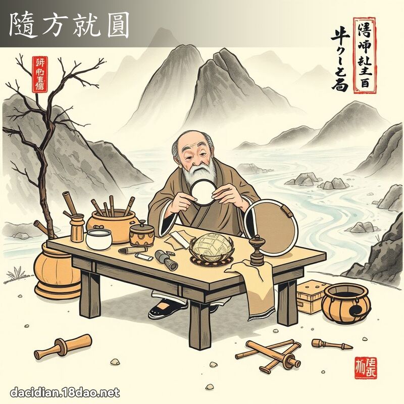 隨方就圓 配图