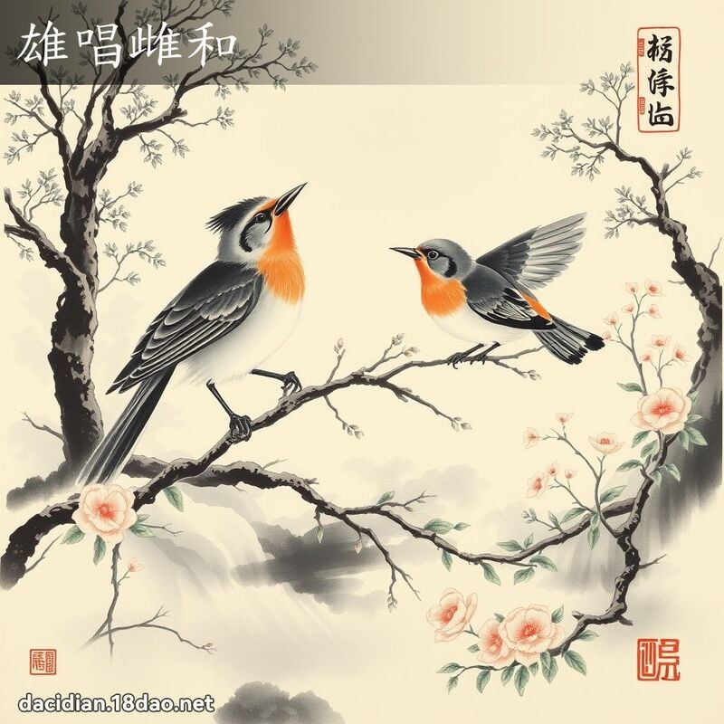 雄唱雌和 配图
