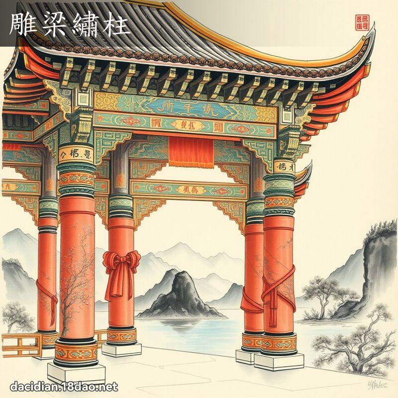 雕梁繡柱 配图