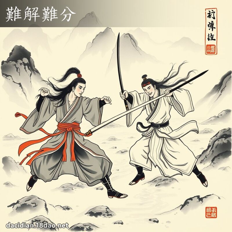 難解難分 配图
