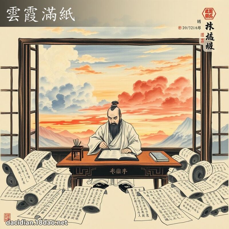 云霞满纸 配图