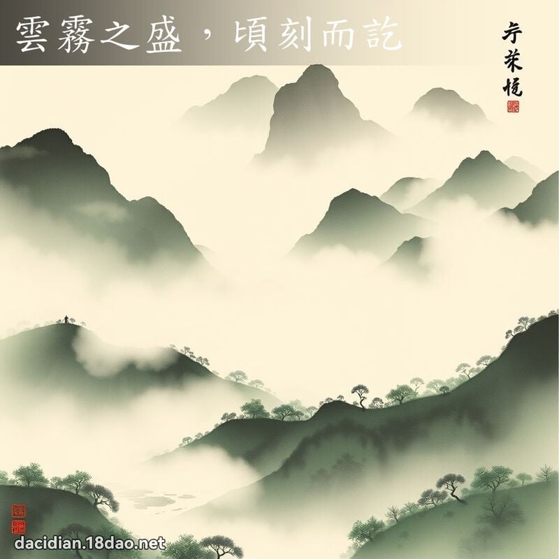 云雾之盛,顷刻而讫 配图