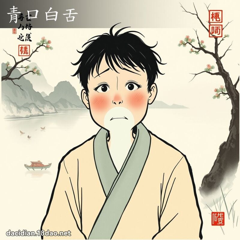 青口白舌 配图