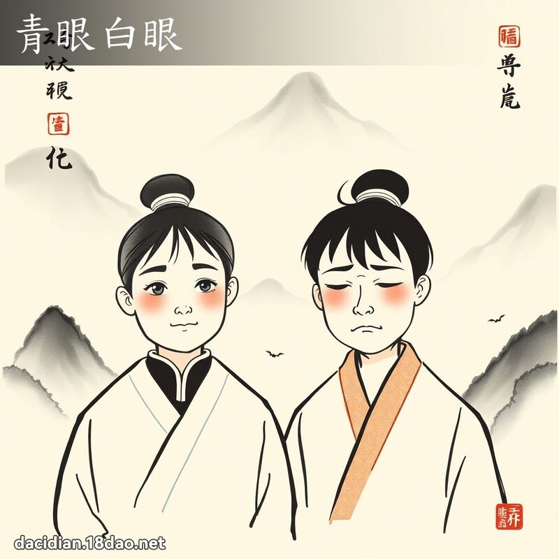 青眼白眼 配图