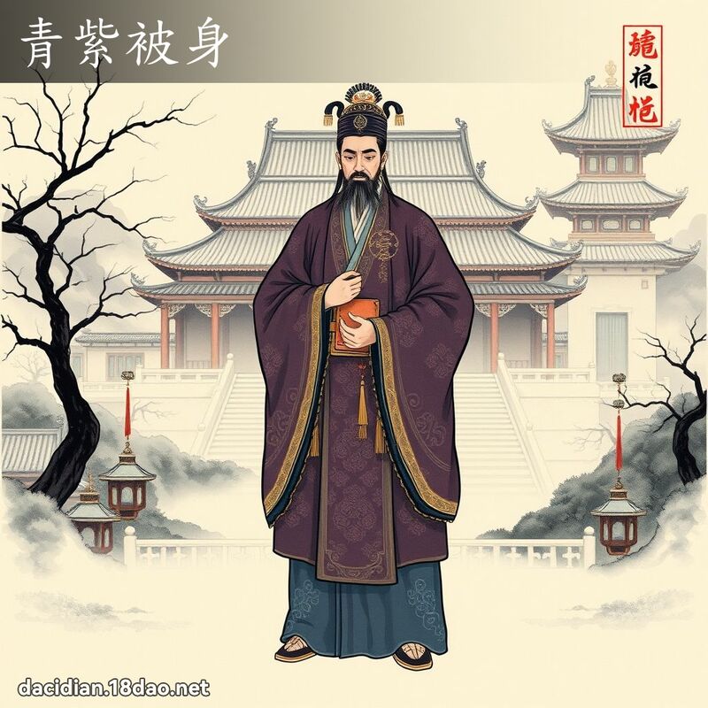 青紫被身 配图