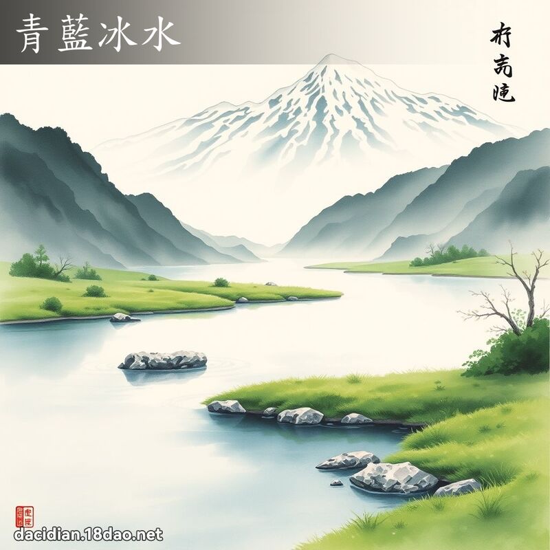 青藍冰水 配图