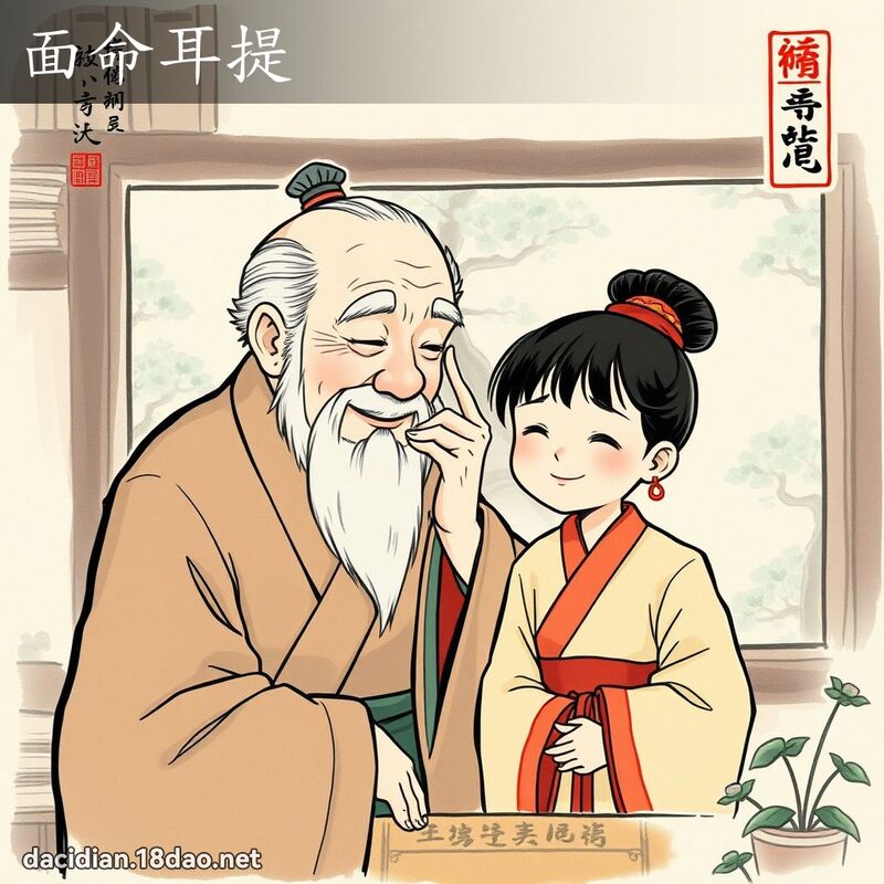 面命耳提 配图