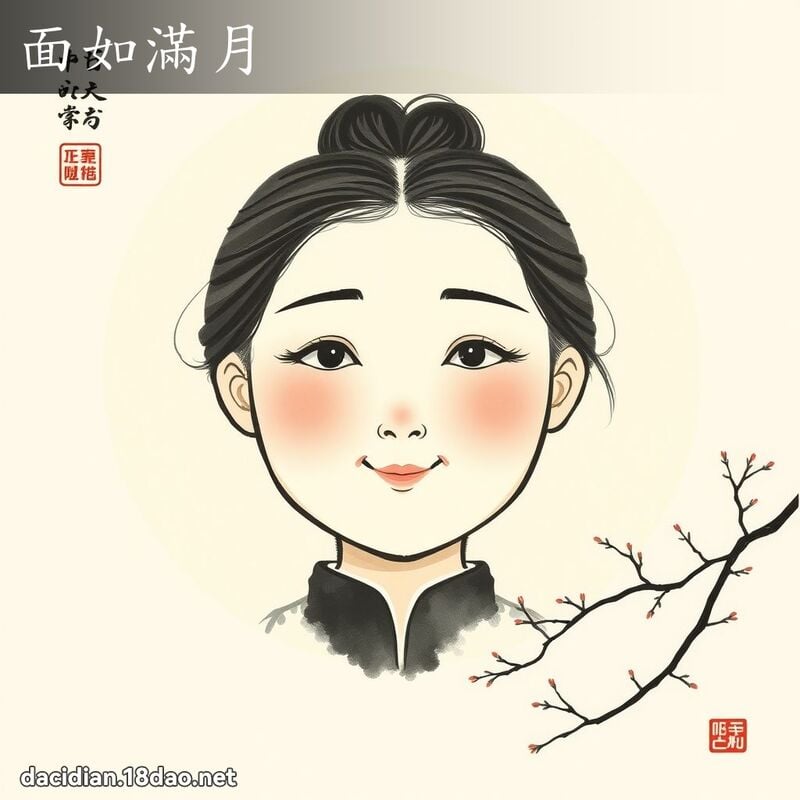 面如滿月 配图