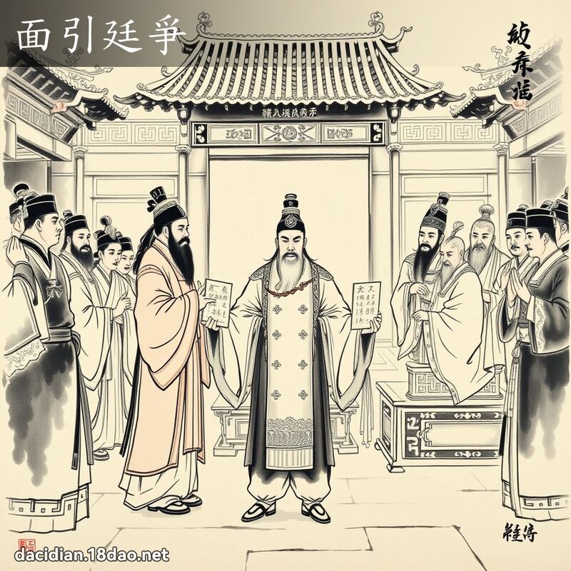 面引廷爭 配图